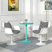 Table à manger ronde 60 cm acier ELARA bleu turquoise