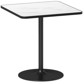 Table à manger 4 personnes MARBELA effet marbre blanc et noir