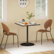 Table à manger 4 personnes MARBELA effet marbre blanc et noir