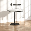 Table à manger 4 personnes MARBELA effet marbre blanc et noir