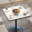 Table à manger 4 personnes MARBELA effet marbre blanc et noir