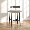 Table ronde style industriel VONIA aspect bois naturel