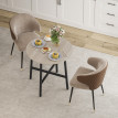 Table ronde style industriel VONIA aspect bois naturel