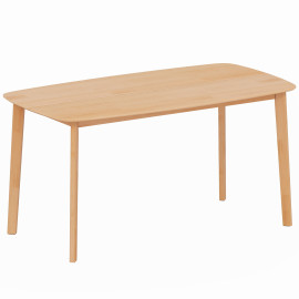 Table à manger 6 personnes VOLODIA effet bois naturel