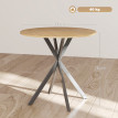 Table ronde bois style industriel piètement croisé LEA aspect chêne