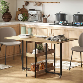 Table de cuisine rabattable pliable JOANN noir effet bois