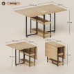 Table de cuisine rabattable pliable JOANN noir effet bois