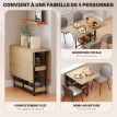 Table de cuisine rabattable pliable JOANN noir effet bois