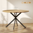 Table ronde bois piètement croisé PEGGY aspect chêne et noir