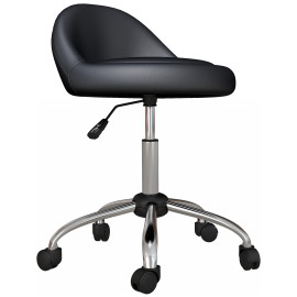 Tabouret à roulettes pivotant 360° MARCY noir