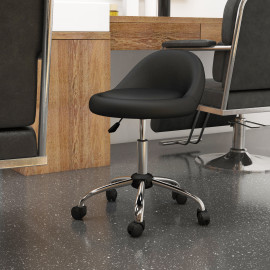 Tabouret à roulettes pivotant 360° MARCY noir