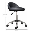 Tabouret à roulettes pivotant 360° MARCY noir