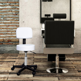 Tabouret de massage à roulettes réglable JEREMIA blanc