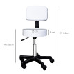 Tabouret de massage à roulettes réglable JEREMIA blanc