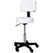 Tabouret de massage à roulettes réglable JEREMIA blanc