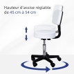 Tabouret de massage à roulettes réglable JEREMIA blanc