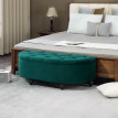 Pouf de rangement capitonné demi-cercle ALICIA vert émeraude