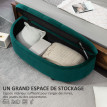 Pouf de rangement capitonné demi-cercle ALICIA vert émeraude