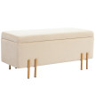 Grand coffre de rangement design DONA velours beige