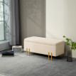 Grand coffre de rangement design DONA velours beige