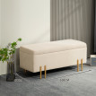 Grand coffre de rangement design DONA velours beige