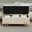 Grand coffre de rangement design DONA velours beige