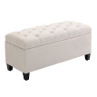 Coffre de rangement style Chesterfield MEGAN beige clair