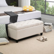 Coffre de rangement style Chesterfield MEGAN beige clair