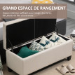 Coffre de rangement style Chesterfield MEGAN beige clair
