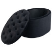 Pouf ovale style Chesterfield velours ELODIE noir