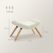 Pouf bouclette assise courbée ADELE blanc crème