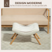 Pouf bouclette assise courbée ADELE blanc crème