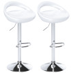 Lot de 2 tabourets de bar pivotant repose-pieds ALADIE blanc
