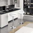 Lot de 2 tabourets de bar pivotant repose-pieds ALADIE blanc
