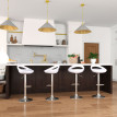 Lot de 2 tabourets de bar pivotant repose-pieds ALADIE blanc