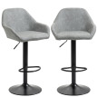 Lot de 2 tabourets de bar design effet vieilli COLINE gris et noir