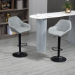 Lot de 2 tabourets de bar design effet vieilli COLINE gris et noir