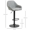 Lot de 2 tabourets de bar design effet vieilli COLINE gris et noir