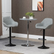 Lot de 2 tabourets de bar design effet vieilli COLINE gris et noir