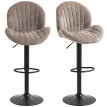 Lot de 2 tabourets de bar design coquillage NOEMIE marron et noir