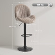 Lot de 2 tabourets de bar design coquillage NOEMIE marron et noir