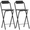 Lot de 2 tabourets de bar pliants SHARON noir