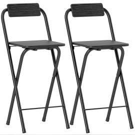 Lot de 2 tabourets de bar pliants SHARON noir