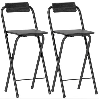 Lot de 2 tabourets de bar pliants SHARON noir