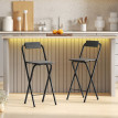 Lot de 2 tabourets de bar pliants SHARON noir
