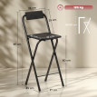 Lot de 2 tabourets de bar pliants SHARON noir