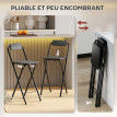 Lot de 2 tabourets de bar pliants SHARON noir