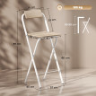 Lot de 2 tabourets de bar pliants ELOÏSE blanc et bois clair