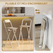 Lot de 2 tabourets de bar pliants ELOÏSE blanc et bois clair