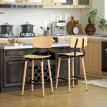 Lot de 2 chaises de bar style nordique ADRIEN effet bois